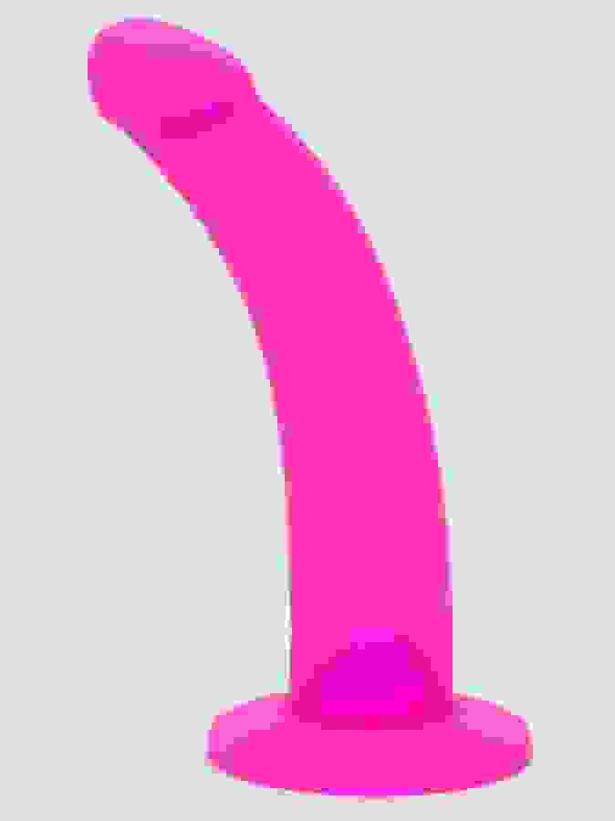 Lovehoney Curved Silicone Suction Cup Dildo 6 Inch, Pink, hi-res